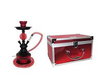 Zebra Smoke Series: 14" 2 Hose Medium Aya (QD) Hookah Complete Set Combo KIT w/ Instant Charcoal (Like Three Kings Charcoal), Hydro Herbal Molasses(like Blue Mist), and Hookah Mouth Tips (GREEN)