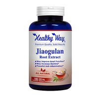Healthy Way Pure Jiaogulan Supplement 180 Capsules - 820mg Gynostemma Pentaphyllum AMPK Activator Caffeine-Free Adaptogen Pills Southern Ginseng - NON-GMO 100% Money Back Guarantee