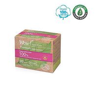 WOW Organic Sanitary Pads for Women Unscented Panty liners 100% USDA Certified Cotton Sanitary Napkins for Women with Wings Natural Breathable, Hypoallergenic Sensitive Skin (4 Size) (Liner)