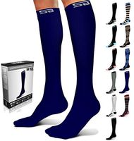 SB SOX Lite Compression Socks (15-20mmHg) for Men & Women - BEST Stockings for Running, Medical, Athletic, Edema, Diabetic, Varicose Veins, Travel, Pregnancy (Solid - Navy, S/M)