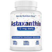 Bel-Air Astaxanthin (12mg) with Herbal CATALYSTS (TM). Nature’s Best antioxidant for Healthy Joint, Skin & Vision