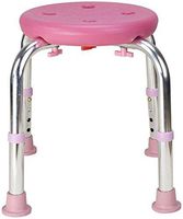JN Shower Stool Shower stools Round Aluminium & Plastic Height Adjustable Shower Stool with Non Slip Rubber Feet，Bathing Aid for Elderly Shower Stool with Cushion