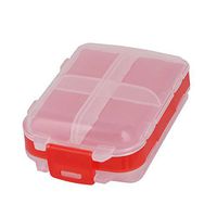 uxcell Plastic Camping 8 Compartments Medicine Capsule Pill Container Storage Box Case Red