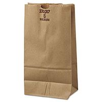 Duro Retail Paper Grocery Bags - Extra-Heavy Duty #6, 6"W x 3-5/8"D x 11-1/16"H, Kraft, 500 Pack