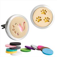 2PCS Aromatherapy Car Diffuser Essential Oil Air Freshener Vent Clip-Gold Love Cat&Pet Paw Locket