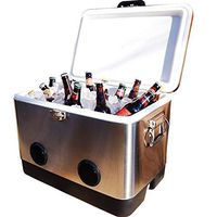 BREKX 54 Quart Double-Walled Stainless Steel Party Cooler with High-Powered Tailgating Bluetooth Speakers As Seen On TV - Works with iPhone, Android, Laptops