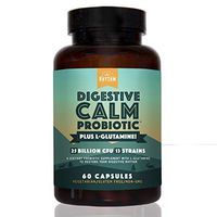 Digestive Calm Probiotic (Plus L-Glutamine) 25 Billion CFU and 13 Strains. - Natural Support for Better Digestion - for Bloating & Constipation + Gas Relief & Leaky Gut - 60 Vegetarian Capsules.