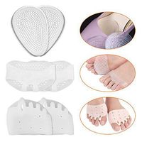 Ball of Foot Cushions Bunion Corrector Gel Metatarsal Pads Cushion Reusable Toe Separator Mortons Neuroma Callus Metatarsal Foot Pain Relief Bunion Forefoot Cushioning Relief Shoe Inserts 6PCS