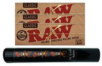 Herb Airtight Tube Pocket Protector with Raw Natural Rolling Papers 3 Count DC Crafts Nation- Tiki Man