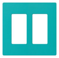 Lutron Claro 2 Gang Decorator Wallplate, SC-2-TQ, Turquoise