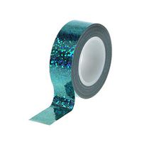 XIAO-WU Rhythmic Gymnastics Decoration Holographic Glitter Tape Ring Stick Accessory - Blue