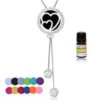 Anavia Crystal Essential Oil Diffuser Slider Necklace Gift Set for Valentine's Day Women Girl, 0.98" Heart Aromatherapy Pendant, 1 Aroma Oil (Lavender, Lemongrass, Eucalyptus), 12 Refill Pads