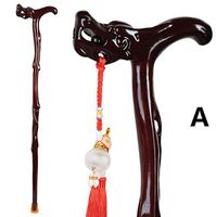 ZHM Wooden Walking Stick Cane with Dragon Head Wood Carved Hand Crutches Ergonomic Palm Grip Handle for Men Women,For160~165cm