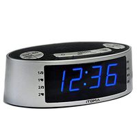 iTOMA Alarm Clock Radio, Digital AM FM, Dual Alarm, Snooze, Dimmer Control, Indoor Temperature Display, Countdown Timer, Backup Battery (CKS3301S)