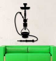 Pbldb Vinyl Decal Hookah Shisha Arabic Culture Relax Smoke Decor Wall Sticker 22X56Cm