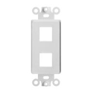 BoltLion BL-693739 2 Port Keystone Jack Insert Decora Wall Plate for Home/Offices/Hotels/Schools - White