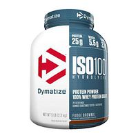 Dymatize ISO 100 Hydrolyzed Whey Protein Powder Isolate, Fudge Brownie, 5 Pound