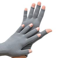 Nufabrx Medicated Hand Compression Gloves w/Capsaicin Gray Large GL01 CP00 GR1LRG