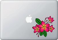 Yadda-Yadda Design Co. Tropical Plumeria Flower Cluster - Vinyl Decal for Laptop | MacBook | Trackpad | Tablet - Copyright 2016 (Color Variations Available) (HOT Pink)