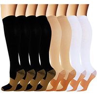 8 Pack Knee High Compression Socks For Men & Women-Best For Running,Athletic,Medical,Pregnancy and Travel -15-20mmHg (S/M, 8 Pairs Multicoloured)