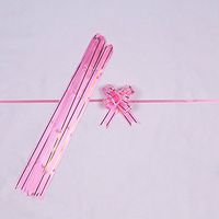 EORTA 100 Pieces Gift Pull Bows Present/Flower/Basket Wrapping Decoration Glittering Bowknot with Ribbons Strings for Crafts Christmas Valentine's Day Festival Wedding Birthday Party, Pink