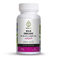 Teliaoils Wild Oregano in Black Cumin Seed Oil Softgels Supplement - Premium 350mg Nigella Sativa Cold Pressed Oil - 100% Pure with More Than 85% Carvacrol for Extreme Potency- 60 Softgels