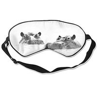 3D Sleep Mask,Animal Hippo Eye Mask Custom Funny Design, Super Smooth Memory Foam, Maximum Light Blocking & Adjustable Strap