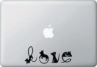 Dogs Spell Love - Laptop Decal - Copyright Yadda-Yadda Design Co. (6.25" w x 2.5" h) (Black)