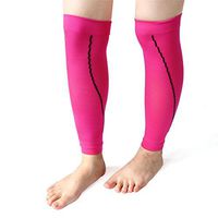uxcell 1 Pair Size L Magenta Calf Compression Sleeve Sport Running Shin Muscle Guard Support Brace Wrap Socks