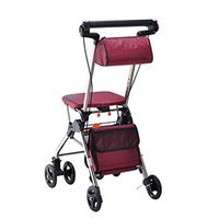 Walkers Folding Shopping Trolley Elderly Ultra Light Portable Can Sit On The with Casters Can Be Adjusted to Lift The Gift (Color : Red, Size : 4656.576cm)