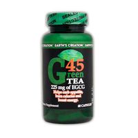 Earth's Creation Green Tea G45 - 225mg of EGCG - Helps Suppress Appetite & Boost Energy - 60 Capsules