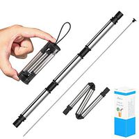 Bchoice Collapsible Drinking Straws - Reusable Foldable Stainless Steel Silicone Straws - Kids Straw Portable Straws with Case and Cleaning Brush - for Party Travel Household Office and Outdoor Black