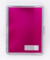 Matte Hot Pink Compact (9 100s) Metal-Plated Cigarette Case & Stash Box