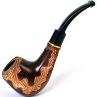 6.1" Carved wooden smoking pipe. WORLDWIDE shipping.