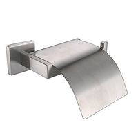 Leyden Bathroom Lavatory Stainless Steel Toilet Tissue Ring Tissue Holder Tissue Rack Tissue Stand Tissue Organizer with Cover Flap, Brushed Nickel