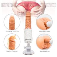 Large Size Silica Gel Silicone Realistic Did-lo Waterproof with S-uction Cup Powerful Cordless Waterproof Thrusting Massager with 7 Thrusting Modes and Suction