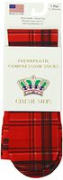 Celeste Stein Therapeutic Compression Socks, Rouge Plaid, 15-20 mmhg, 1 Pair