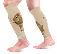 Anmarco Inspirational Quote with Squirrles Ans Wishbone Sports Calf Compression Sleeves Leg Compression Socks Calf Guard for Running, Cycling, Maternity, Travel, Nurses