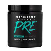 Blackmarket PRE Pre-Workout Dietary Supplement Powder - Energy Booster, Sports Drink, Muscle Fuel, Blue Razz, 240 Gram