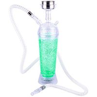 VeeBoost Portable Hookah Set with Shisha Accessories, LED Water Pipe, Flexible Tube, Charcoal Bowl, and Mouth Tips, Enhance Flavors and Aromas with Large Percolator (Green)