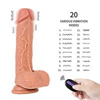 Vîbérâtë Adult Toys for Women Couples with Suction Cup Realistic Silicone 7.68 inch Vibrating Dìdlo Rechargeable Waterproof Wireless Remote Control with 20 Different Speeds