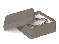 Pack of 100, 3.5 x 3.5 x 1.5" Charcoal Gray Eco Tone Recycled Jewelry Boxes, 2 Piece Rigid Setup Boxes & Made in USA