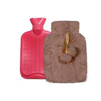 YAMY Hot Water Bottle,700ML Warm Water Bag Classic Rubber Hot Water Pouch with Soft Plush Hand Waist Warmer Cover Hot Water Bag for Pain Relief from Arthritis,Headaches,Hot & Cold Therapies (Khaki)