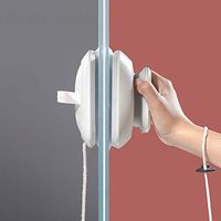 Vkarh Double-Sided Window Cleaner Magnetic, Glider Washing Glass Cleaning Brush Glass Eraser (Gray)