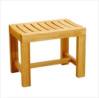 FU HOME Shower Stool for Bathroom Oak Non-Slip Seat Bench Square Waterproof Anti-Corrosion Multi-Function Stool (Size : 33cm high)