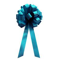 Turquoise Pull Bows with Tails - 8" Wide, Set of 6, Spring, Summer, Wedding, Wreath, Gift Basket, Birthday, Decoration, Easter
