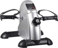 Oteymart Pedal Exerciser Portable Exercise Pedal Bike Mini Foot Exerciser with LCD Display Resistance Knob Under Desk Workout for Legs and Arm Low Impact, Sports Fitness Office Home Indoor