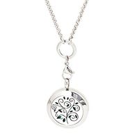 Mesinya (1'' )Essential Oil Diffuser Necklace Aroma Hypo-Allergenic Magnetic Locket Pendant With Chain&Pads (Style 1)