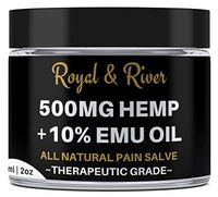 500 MG Hemp Ultra Strength Healing Salve with 10% Emu Oil | 100% Natural Cream Relieves Inflammation, Muscle, Joint, Knee, Nerve, Arthritis Aches & Pain | Fast Acting, Maximum Power, Quick Relief