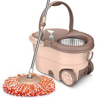 Stainless Steel Mop Bar Free Hand Washing Automatic Rotating Mopping Artifact, Roller Mop Bucket, Mop Bucket Size: 49x29x27cm (Color : Classification: khaki)